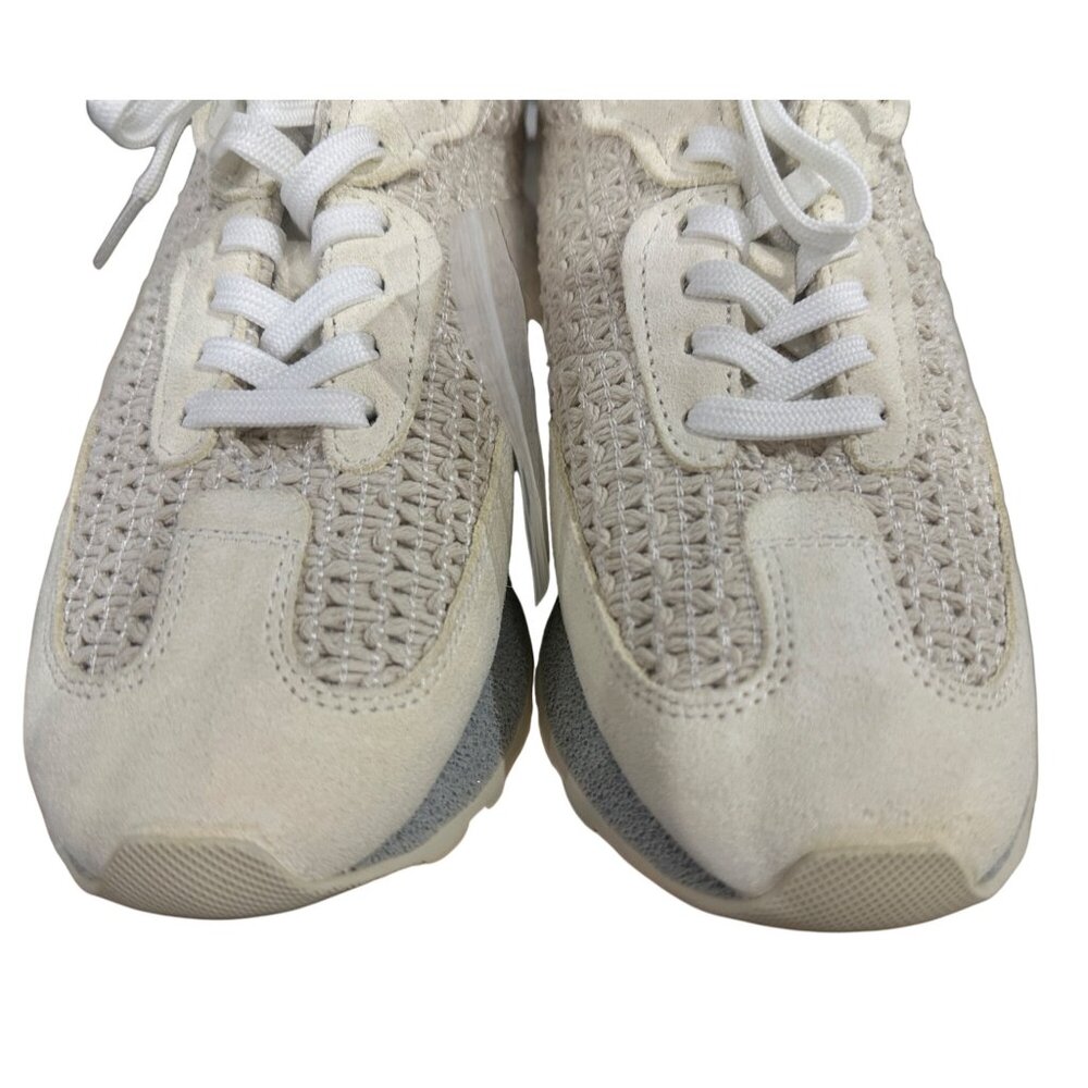 Vintage Havana Women's Woven Knit Lace-Up Sneakers Beige White Textured Sole 5.5 - Picture 7 of 11